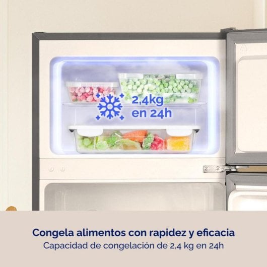 Frigorífico Dos Puertas Artica AFE2P14355L206I Defrost 143cm 206L E Inox