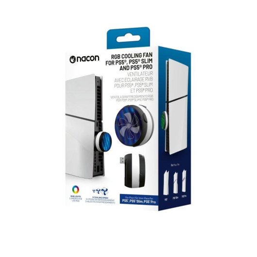 Ventoinha de Refrigeração Nacon PS5COOLINGFANRGB RGB Compatível PS5 Pro Slim 3 Velocidades