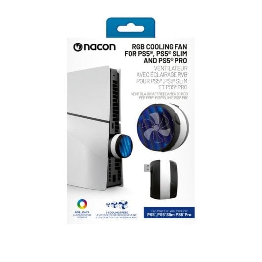 Ventoinha de Refrigeração Nacon PS5COOLINGFANRGB RGB Compatível PS5 Pro Slim 3 Velocidades