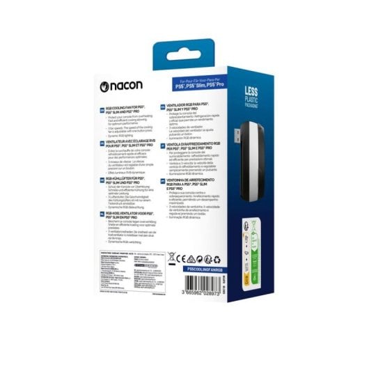 Ventoinha de Refrigeração Nacon PS5COOLINGFANRGB RGB Compatível PS5 Pro Slim 3 Velocidades