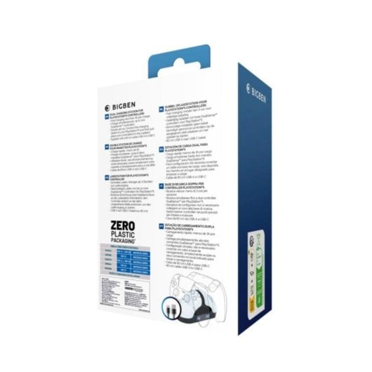 Soporte de recarga Bigben PS5DUALCHARGERV3 Dual PlayStation 5 USB 0,8 m negro/blanco