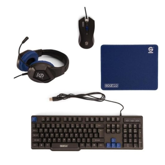 Teclado membrana Sparco SPGAMEKITESP Layout ES RGB pack ratón auriculares alfombrilla