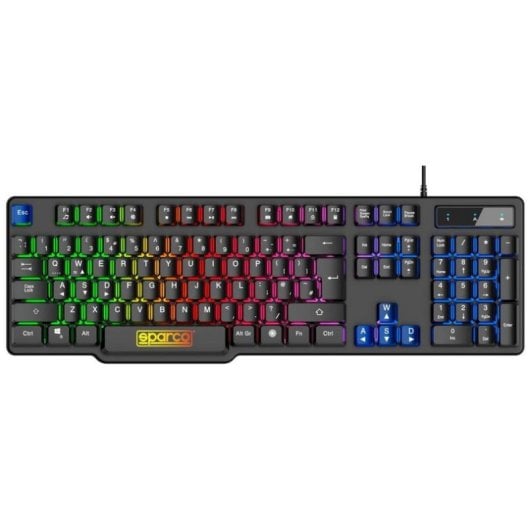 Sparco SPGAMEKITESP Conjunto de Teclado Membrana USB RGB (ES) + Rato + Headset + Tapete