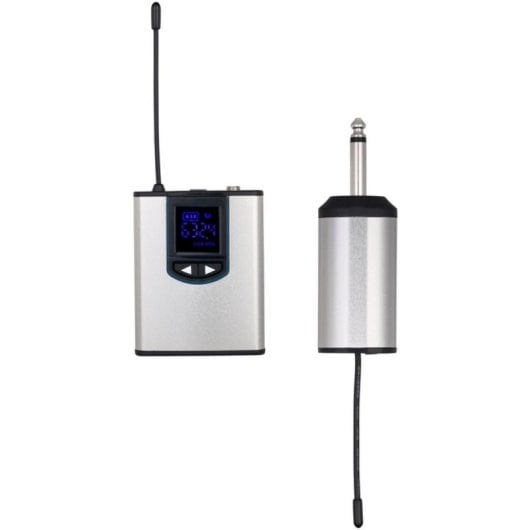 Micrófono NK NK-IG33008 lavalier inalámbrico plata y negro con adaptador de cámara