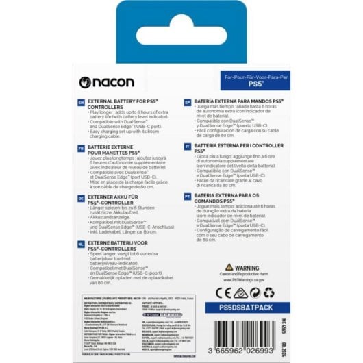 Batteria Nacon DualSense Edge PS5 2000 mAh Bianco Autonomia Extra 6h