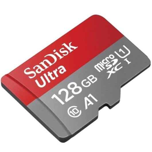 Carte mémoire SanDisk Ultra MicroSDXC 128GB 140MB/s Classe 10 UHS-I A1 Gris Rouge