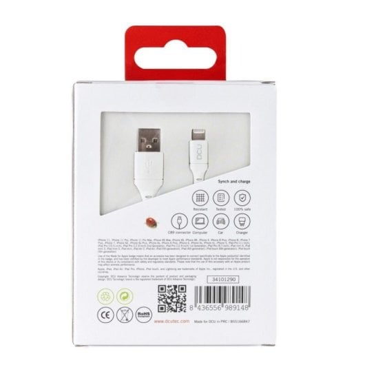 Câble Lightning DCU Advance Tecnologic 34101290 1 m USB A blanc homologué Apple