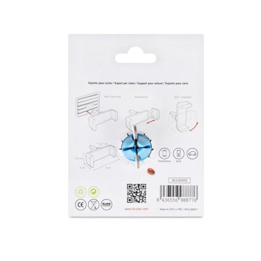 Soporte para móvil DCU Advance Tecnologic 36100405 azul ajustable 360º para coche