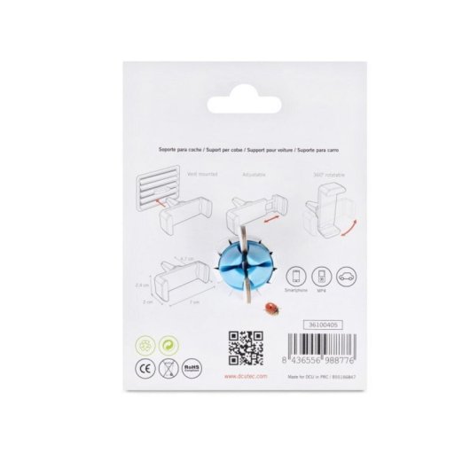 Soporte para móvil DCU Advance Tecnologic 36100405 azul ajustable 360º para coche