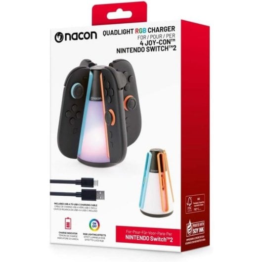 Nacon Base de Carga com RGB e USB-C para 4 Joy-Con Nintendo Switch 2