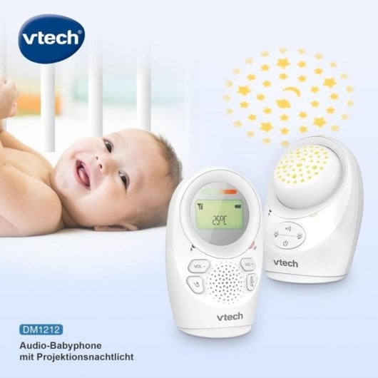 Vigila Bebés VTECH DM1212 Branco 460 m Luz Noturna Sensor Temperatura 5 Canções de Embalar