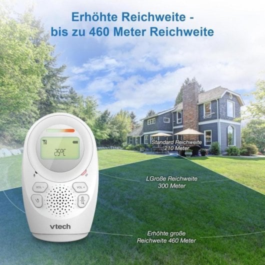 Vigila Bebés VTECH DM1212 Branco 460 m Luz Noturna Sensor Temperatura 5 Canções de Embalar