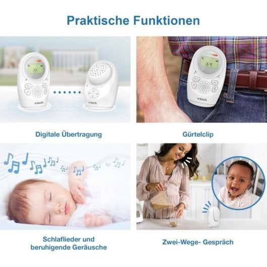 Vigila Bebés VTECH DM1212 Branco 460 m Luz Noturna Sensor Temperatura 5 Canções de Embalar