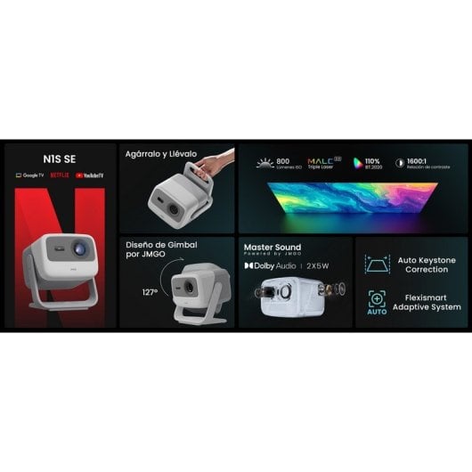 Projecteur JMGO N1S SE FullHD 600 Lumens 150" LED DLP Google TV Portable