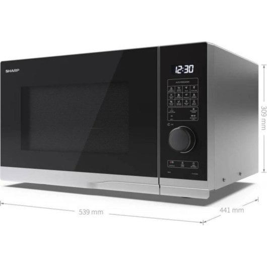 Microondas Sharp YC-PG254AE-S 25 Litros 900W Grill Display LED Auto cocinado