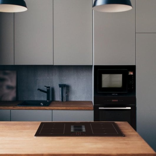 Placa de inducción CATA AS 750 77 cm Negra 4 zonas Flex Zone Extractor integrado