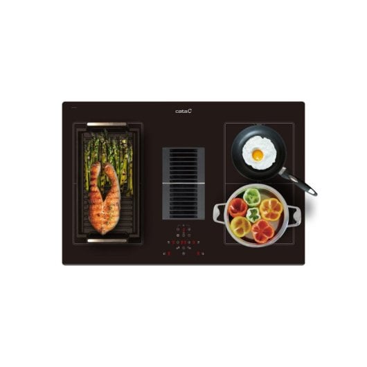 Placa de inducción CATA AS 750 77 cm Negra 4 zonas Flex Zone Extractor integrado