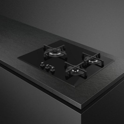 Placa de gas Smeg PV163B3 3 fuegos cristal negro 60 cm encendido automático