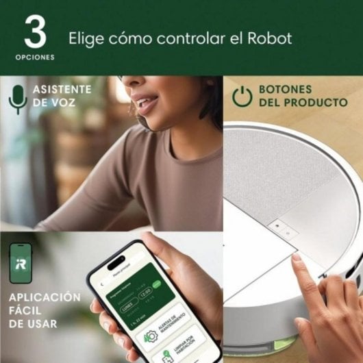 Robot Aspirador y Fregasuelos Roomba 205 Combo Navegación LiDAR Control por Voz Blanco