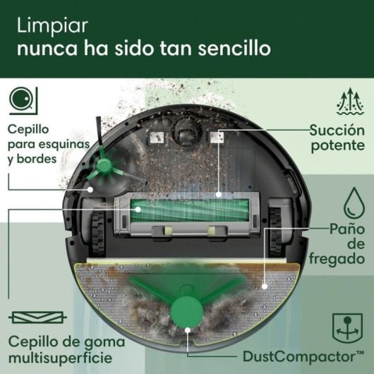 Robot Aspirador y Fregasuelos iRobot Roomba DustCompactor 205 Navegación LiDAR Control por Voz