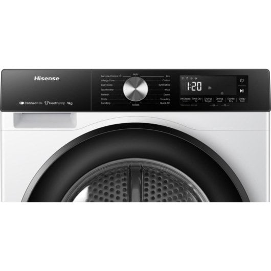 Secadora de condensación Hisense DH3S902BW3 9 kg Clase C Wi-Fi y programas especializados