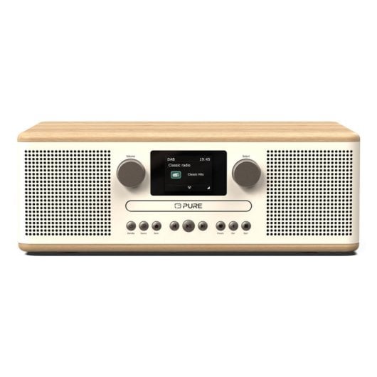 Microcadena Pure Classic C-D6 Bluetooth 2x15W Blanco Roble Alarma Pantalla TFT