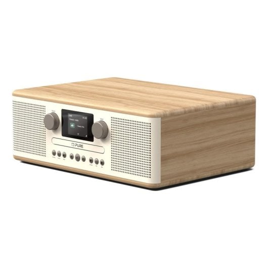Microcadena Pure Classic C-D6 Bluetooth 2x15W Blanco Roble Alarma Pantalla TFT