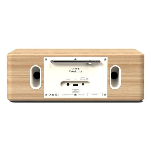 Microcadena Pure Classic C-D6 Bluetooth 2x15W Blanco Roble Alarma Pantalla TFT