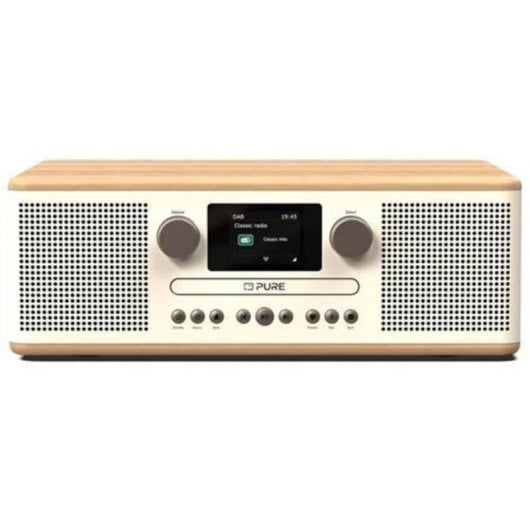 Microcadena Pure Classic C-D6 Bluetooth 2x15W Blanco Roble Alarma Pantalla TFT