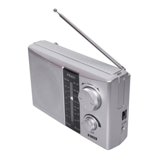 Radio portátil Noveen PR451 Plata FM MW SO AC/Batería Altavoz Giratorio Externo