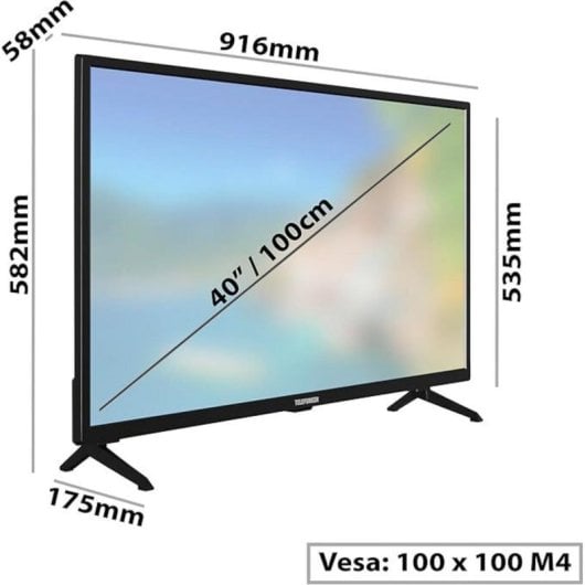 TV Telefunken DLED 40DTF825 40" Full HD Dolby Digital Plus WiFi Hotel Mode