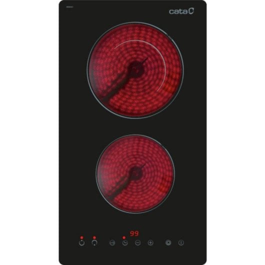 Placa vitrocerámica Cata TD 3002 BK 2 Zonas táctil Sin Marco Integrada Negra