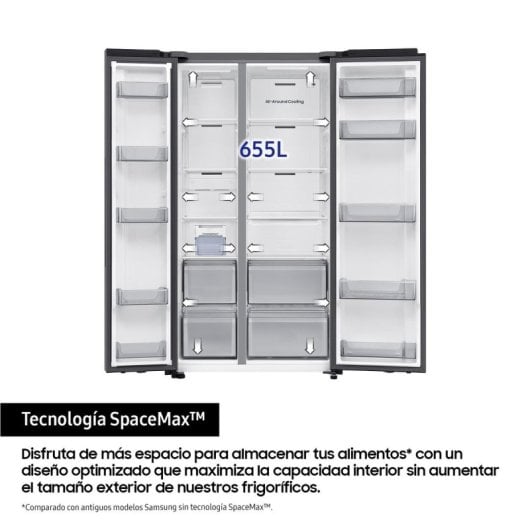 Frigorífico Americano Samsung RS70F65QETEF No Frost 178cm 659L E Inox WiFi IA