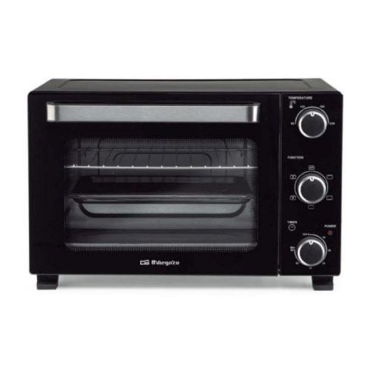 Horno eléctrico 28L Negro con grill, iluminación LED y temporizador programable