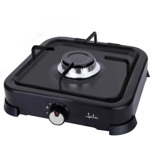 Placa de gas JATA JECG2721 negra 1 zona portátil tapa protectora fácil limpieza