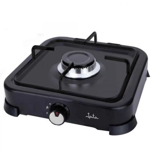 Placa de gas JATA JECG2721 negra 1 zona portátil tapa protectora fácil limpieza
