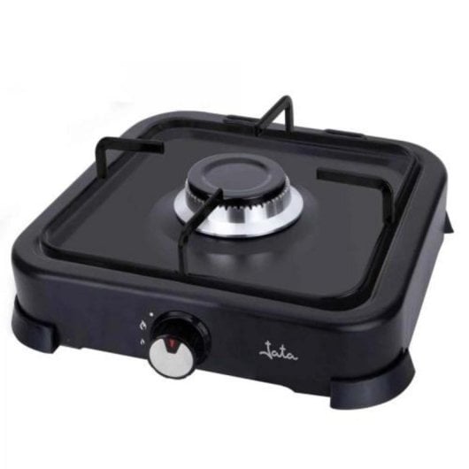 Placa de gas JATA JECG2721 negra 1 zona portátil tapa protectora fácil limpieza