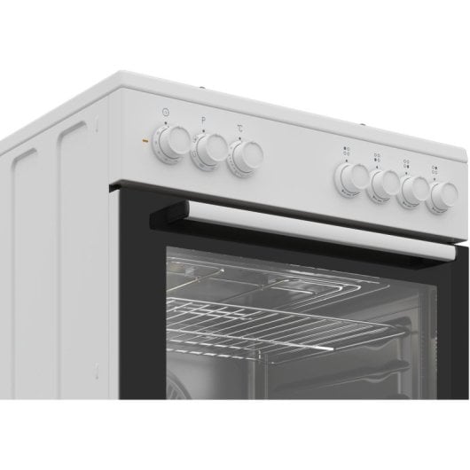 Cocina Beko FBE62120WD Mixta 4 fuegos gas, horno eléctrico 66L A Blanca