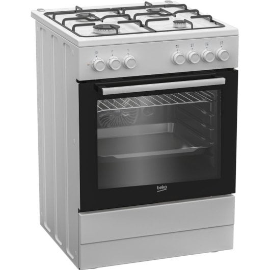 Cocina Beko FBE62120WD Mixta 4 fuegos gas, horno eléctrico 66L A Blanca