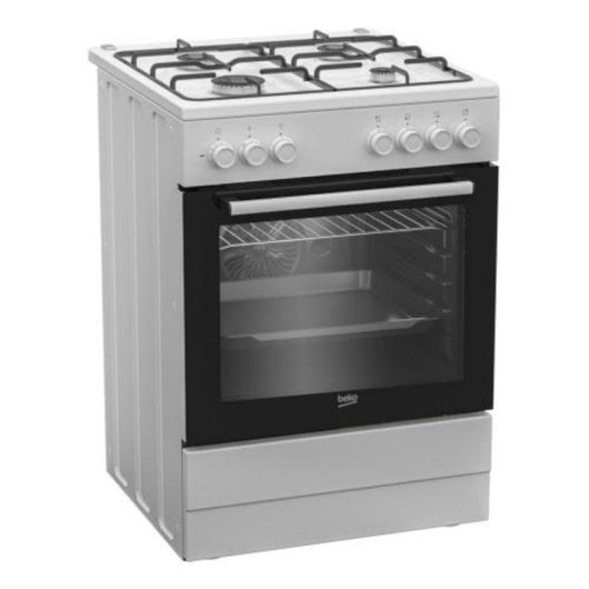 Cocina Beko FBE62120WD Mixta 4 fuegos gas, horno eléctrico 66L A Blanca