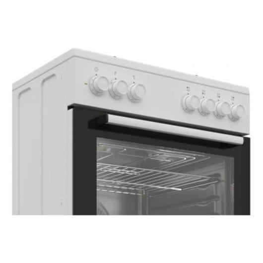 Cocina Beko FBE62120WD Mixta 4 fuegos gas, horno eléctrico 66L A Blanca
