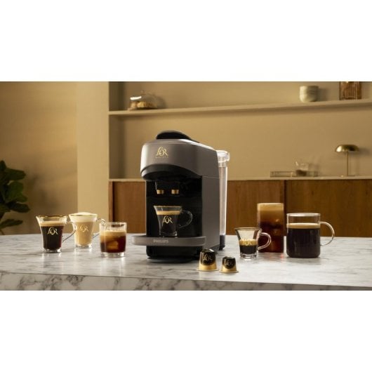 Cafetière à capsules automatique L'OR LM9512/20 1L 19 bars double tasse programmes 30 boissons