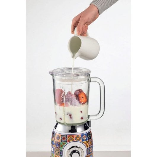 Liquidificadora Ariete 0583/0P 1,5L 1000W Vidro Amarelo 4 velocidades Picador de gelo