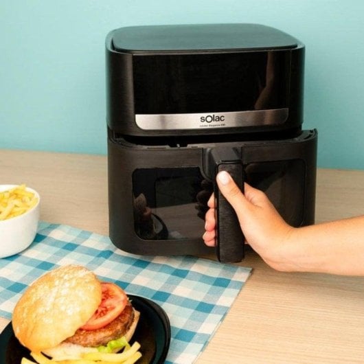Fritadeira de Ar Solac FA1801 Elegance E80 8L 1800W Janela Double Heating