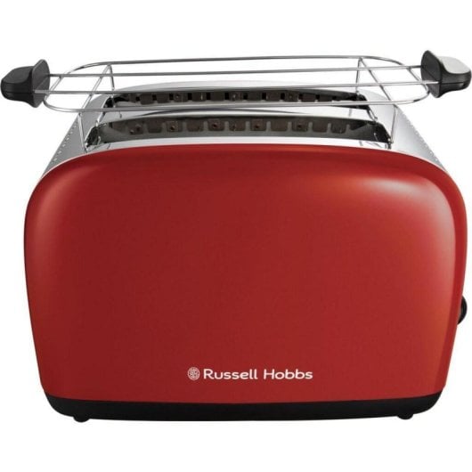 Tostadora Russell Hobbs 26551-56 2 rebanadas 1600 W Roja ranuras anchas acero inoxidable