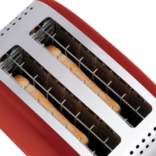 Tostadora Russell Hobbs 26551-56 2 rebanadas 1600 W Roja ranuras anchas acero inoxidable
