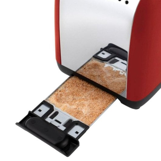Tostadora Russell Hobbs 26551-56 2 rebanadas 1600 W Roja ranuras anchas acero inoxidable