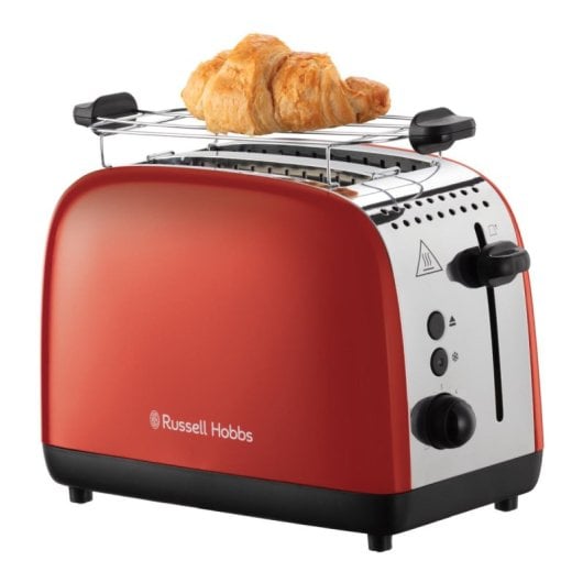 Tostadora Russell Hobbs 26551-56 2 rebanadas 1600 W Roja ranuras anchas acero inoxidable