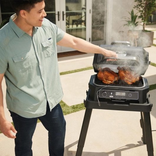 Parrilla eléctrica Ninja OG850EU 1700 W ahumador sensor integrado 45x29 cm