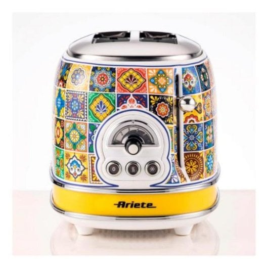 Toaster Ariete 0155/1P 2 Scheiben 815 W Metall Multicolor Gelb Retro-Design